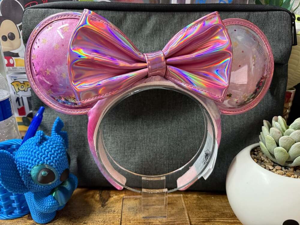 EUC Disney Shanghai Holographic Bow and Star Minnie Mouse Ear Headband